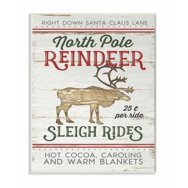 13 x 19 Multi-Color Stupell Industries North Pole Reindeer Wood Texture Holiday Christmas Word Design Wall Plaque 13 x 19 Multi-Color Stupell Industries North Pole Reindeer Wood Texture Holiday Christmas Word Design Wall Plaque